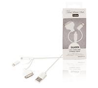 Sweex smca 0331 - 01 3-in-1 di Ricarica e Cavo Dati, USB 2.0 A Micro B Maschio con Adattatore Lightning e Adattatore per Dock 30 Pin, 1 m, Colore: Bianco