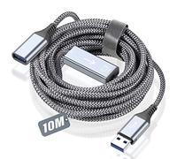 sweguard Cavo Prolunga USB 3.0 [10M] Cavo Prolunga Maschio A Femmina A 5Gbps Nylon per Computer, Disco Rigido Esterno, Stampante, Mouse, Tastiera,Chiavetta/Hub USB, Fotocamera-grigio