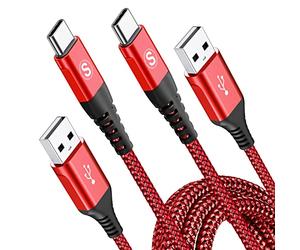 sweguard - Cavo USB C da 3,1 A, ricarica rapida, in nylon, per Samsung Galaxy S24, S23, S22, S21, S20 Plus/ Ultra/ FE, iPhone 15 Pro Max, Note 20, A72, A71, A52, A51, A50, M31, M30s, M20 (2 pezzi da 2