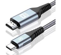 sweguard Cavo USB C HDMI 4K 2M, UHD Adattatore Tipo C per Thunderbolt 4 3 Compatible con iPhone16 15 Plus Pro Max,MacBook Pro/Air,iMac,iPad Pro,Samsung S25 S24 a s8,Surface,Dell
