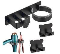 Sweieoni Porta Phon e Piastra Supporto per Asciugacapelli Porta Phon da Muro Porta Piastra per Capelli Porta Piastra per Capelli Senza Foratura Porta Phon da Muro Senza Foratura per Camere da Letto