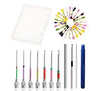 Sweieoni Punto Croce Kit Set da Ricamo ad ago per Punch Punzonatura Kit 8 pezzi punch needle + Infila Aghi + 24 pezzi Filo da Ricamo per Punto Croce e Cucito