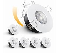 Sweier Faretti LED da Incasso per Cartongesso Dimmerabile 5W, GU10 IP65 Faretti Impermeabili per Bagno, 6000K Bianco Freddo Faretto Incasso Bianco per Cucina e Soggiorno Foro 68-75mm, Set di 6