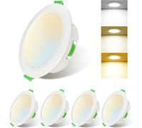 Sweier Faretti LED da Incasso per Cartongesso Dimmerabili 220V, 5W 480LM Faretti LED Soffitto Incasso 3000K Caldo 4000K Neutro 6000K Freddo, faretti led cartongesso IP44 Ultrasottili Foro Ø80-90mm