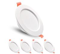 Sweier LED plafoniera da incasso 5W, 3000K, luce bianca calda, 230V, alluminio pressofuso IP44 per soggiorno, camera da letto, cucina, bagno, apertura 70-80mm di diametro