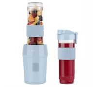 SWEISS Mini frullatore Smoothie maker MOOV6, 2 borracce da 570 ml con coperchi da viaggio, portatile, 4 lame in acciaio inossidabile, 300 W, lavabile in lavastoviglie, frullati, frappé, blu