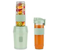 Sweiss Moov7 Mini frullatore portatile, frullatore, 2 bottiglie da 570 ml con coperchi da viaggio, 4 lame in acciaio inossidabile, 300 W, verde