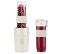 Sweiss Moov8 Mini frullatore portatile, frullatore, 2 bottiglie da 570 ml con coperchi da viaggio, 4 lame in acciaio inossidabile, 300 W, beige