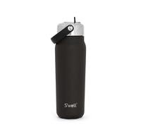 S'well Explorer - Contenitore in acciaio inossidabile riciclato con coperchio con cannuccia a scatto, 700 ml, motivo: Onyx Black, contenitore isolante sottovuoto a triplo strato