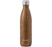 S'well Original Water Bottle, Teakwood, 500ml. Bottiglia per bevande isolata sottovuoto che mantiene le bevande fredde e calde - Bottiglia di idratazione in acciaio inox senza BPA per il viaggio