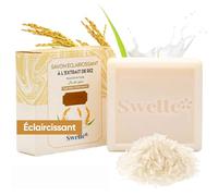 SWELLE Saponi Riso 100 gr 1 Sbiancante Sapone Pezzo Viso, Sapone Solido Gel Doccia e Soap Bar Vegano Combatti Macchie Scure e Irregolare