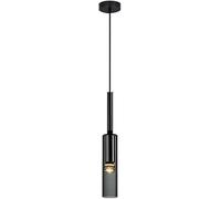 SWEMOPP Lampada a sospensione in vetro a tubo lungo Lampada a sospensione nera per fattoria per isola cucina Lampadario industriale moderno di metà secolo LED Mini lampada a sospensione lineare a soff