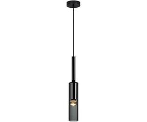 SWEMOPP Lampada a sospensione in vetro a tubo lungo Lampada a sospensione nera per fattoria per isola cucina Lampadario industriale moderno di metà secolo LED Mini lampada a sospensione lineare a soff