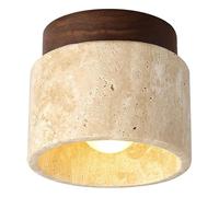 SWEMOPP Plafoniera in pietra di marmo e legno Plafoniera moderna a semi-incasso della metà del secolo Plafoniera per piccolo corridoio Casa colonica vintage vicino alla lampada da soffitto per ingress