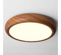 SWEMOPP Plafoniere da Cucina LED con Finiture in Legno Plafoniera Dimmerabile Noce Bronzo Rotondo Camera da Letto Plafoniera da Incasso Illuminazione da Soffitto Vintage Farmhouse per Bagno Corridoio