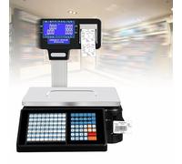 SWENEEN Bilancia Digitale con Stampa Fronte/Retro di Etichette con codice a Barre, Doppio Display LCD, Adatta per la pesatura di Alimenti e Carne, capacità 66 libbre, B