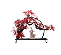 SWENEEN Bonsai Artificiali, Piante Artificiali, Piante Verdi, Decorazione con Piante Artificiali in Vaso, Statuetta di Piccolo Monaco in Ceramica, Bonsai di Pino di Benvenuto per,