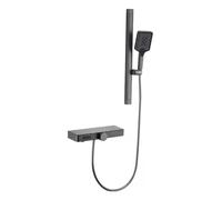 SWENEEN Sistema Doccia Digitale A LED con Rubinetto per Vasca A Parete, Bocchetta per Vasca con 4 Funzioni, Doccetta A Mano, Miscelatore Acqua Calda E Fredda, Colore Grigio.,
