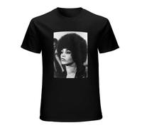 SwePerfQ Angela Davis Mens T-Shirt Black Unisex Mens Tees L