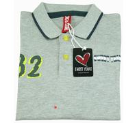 Swet Hears Polo da uomo maglietta camicia cotone mezza manica 2 botoni con logo