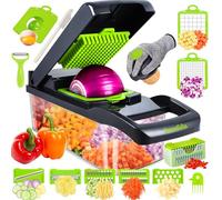 Swetfela Mandolina tritaverdure 18 in 1, multifunzione, con 7 lame, guanto, spazzola per la pulizia e pelapatate, per tagliare verdure e frutta