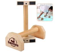 Swetfela Parallele Calisthenics, Maniglie per Flessioni in Legno, antiscivolo, Parallette in legno per flessioni, per interni ed esterni, Crossfit e Steet Workout, Palestra Corpo Libero, Fitness