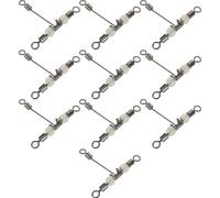 SWETRACE 10 Pezzi Girelle da Pesca con Perline Luminose in Rame con Connettore Triplo a T Antinodo per Pesca Notturna in Barca per Acqua Salata e Ambienti Subacquei Complessi