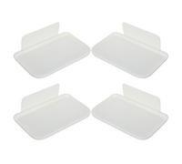 SWETRACE 4 Pezzi Mensola Pieghevole da Parete in Plastica Bianca, Organizer senza Foratura per Bagno Cucina Camera, Vassoio Portaoggetti Galleggiante Bordo Rialzato Salvaspazio