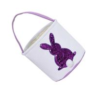 SWETRACE Cesto Porta Dolci di Cotone Porpora a Forma di Coniglio per Pasqua, Resistente e Non Facile da Strappare, per Feste Pasquali e Regali