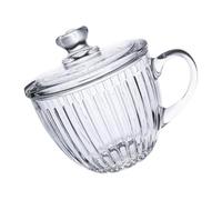 SWETRACE Ciotola di Vetro Multiuso con Coperchio, Tazza per Cereali Grande Capacità, Bicchiere Trasparente per Colazione e Dessert, per Uso Domestico e Foto Food Styling