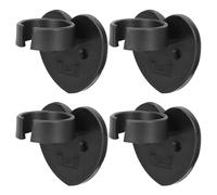 SWETRACE Clip per Microfono a Forma di Cuore 4 Pezzi Design Autoadesivo in Abs Nero, Supporto Fermo per Microfono per Uso Musicale e Karaoke