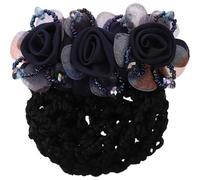 SWETRACE Copri Chignon per Donna Rete Floreale Accessorio Leggero e Morbido per Chioma da Ballerina Rete per Chignon da Lavoro e Uso Quotidiano Colore Blu Navy Confezione da 1 Pezzo