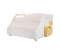 SWETRACE Libreria Montessori per bambini - Piccola scrivania a 3 ripiani con design pieghevole - Organizzatore per riporre oggetti da scrivania per bambini, per la sala studio a casa, bianco