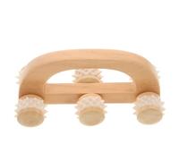 SWETRACE Rullo Massaggiatore Legno Blu 6 Rotelle per Massaggio Manuale, Strumento Portatile e Facile da Conservare per Lavoratori D’ufficio