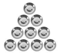 SWETRACE Set da 10 Piattini in Acciaio Inox 10 Cm per Salse e Condimenti, Piatti Piccoli per Antipasti e Snack, Resistenti e Lavabili in Lavastoviglie, per Feste e Uso Domestico