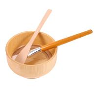SWETRACE Set da 3 Pezzi per Maschera Fai da Te Ciotola in Legno, Spatola e Pennello per Miscelare Maschere Viso, Strumenti Professionali per Uso Domestico e Saloni di Bellezza