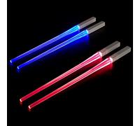Swetup 2 Paia Bacchette Spade Laser, Bacchette LED Portatili, Bacchette Luminose a LED Senza Bpa e Sicure per Alimenti, Bacchette Luminose per La Cena, Rimovibili, Leggere, Lavabili In Lavastoviglie
