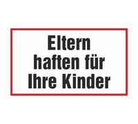 SWEYTEC Cartello - I genitori sono responsabili dei propri figli