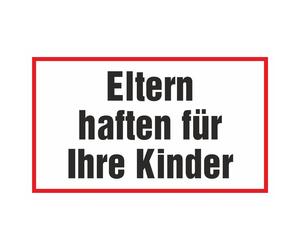 SWEYTEC Cartello - I genitori sono responsabili dei propri figli