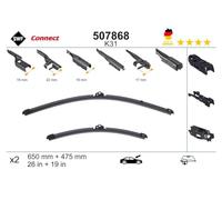 SWF Connect 2x Spazzole Tergicristallo K31 - Anteriore - 650 mm / 475 mm | Kit di 2 Spazzole Flat Blade, Prodotto in Germania, 507868
