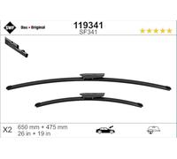 SWF Das Original 2x Spazzole Tergicristallo SF341 - Anteriore - 650mm/475mm | Kit di 2 Spazzole Flat Blade, per la Sostituzione del Ricambio Originale, 119341