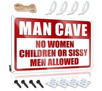 SWFG Cartello decorativo per bar e esterni, con scritta in lingua inglese "Man Cave Rules", in metallo, per camera da letto dei ragazzi, 30 x 40 cm