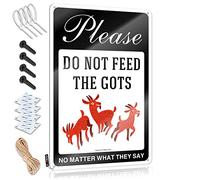 SWFG Cartello decorativo per la casa, con scritta in lingua inglese "Please Don'T Feed The Goats, No Matter What They Say Sign - Cartello per garage da uomo, vintage, in metallo, per bar (20 x 30 cm)