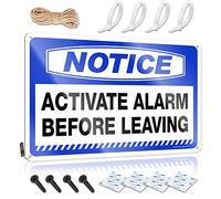 SWFG Cartello per camera da letto, avviso attiva allarme prima di lasciare, in latta, decorazione in metallo, per bar (30 x 40 cm)