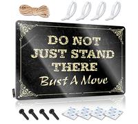 SWFG Decorazione da parete in latta, con scritta in lingua inglese "Don't Just Stand There" e "Bust A Move", stile vintage, divertente cartello decorativo (30 x 40 cm)
