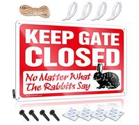 SWFG Decorazione per garage da uomo, con scritta "Keep Gate Closed No Matter What The Rabbits Say Sign Man Cave Signs Vintage Funny Tin Bar Sign (30 x 40 cm)