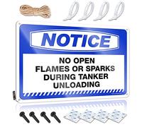 SWFG Divertente targa in metallo retrò con scritta in lingua inglese "Notice No Open Flames Or Sparks during Tanker Unloader", cartello in metallo divertente (20 x 30 cm)
