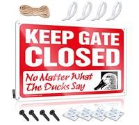 SWFG Divertente targa vintage in latta con scritta "Keep Gate Closed No Matter What The Duck Say Sign Sign Sign for Room Funny House Decor" (20 x 30 cm)