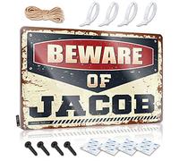 SWFG Little Man Cave Sign Beware of Jacob Sign Pool Zone Tin Sign Metal Man Cave Sign (20 x 30 cm)