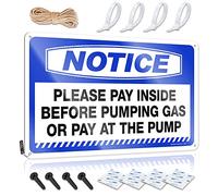 SWFG Targa in latta retrò con avviso per favore pagare dentro prima di pompare gas o pagare alla pompa, targa in latta per casa, bar, decorazione per grotta dell'uomo (20 x 30 cm)